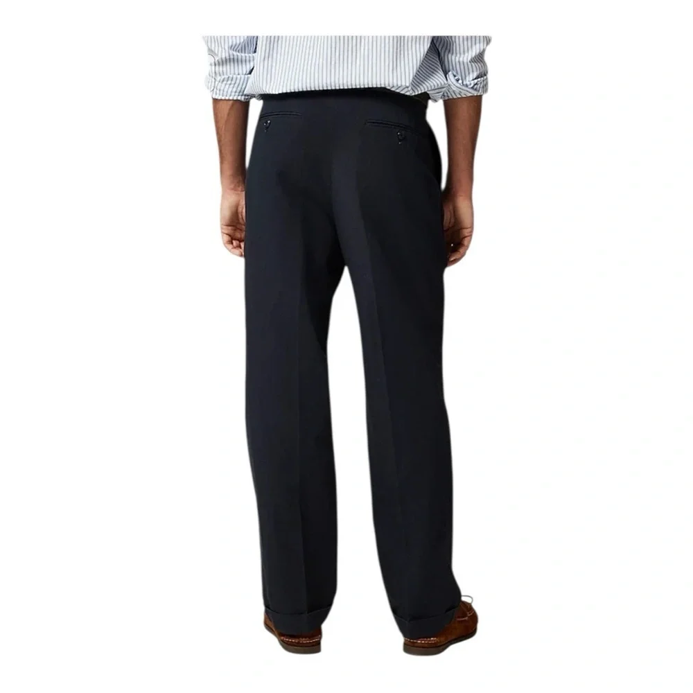 J Crew Navy Crosby Classic-fit suit pant Italian Cotton Linen Men Sz 33/32